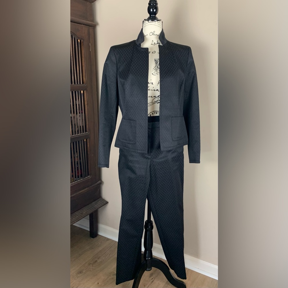 Jones New York Collection Black Cotton Blend Suit